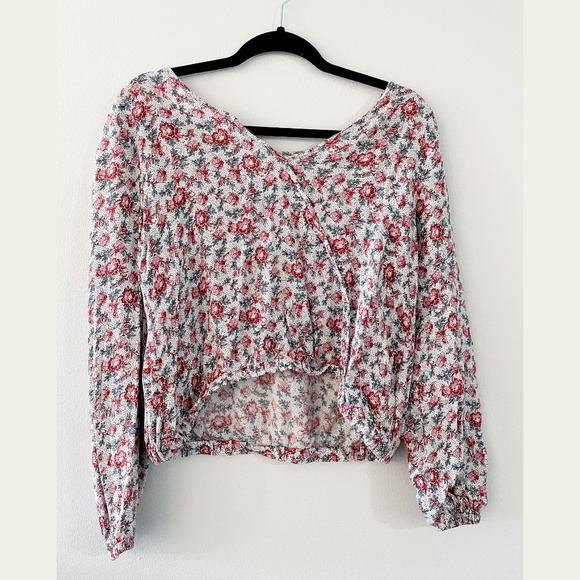 Loft Floral Long Sleeve Blouse with Elastic Waist - XS - Picture 2 of 5